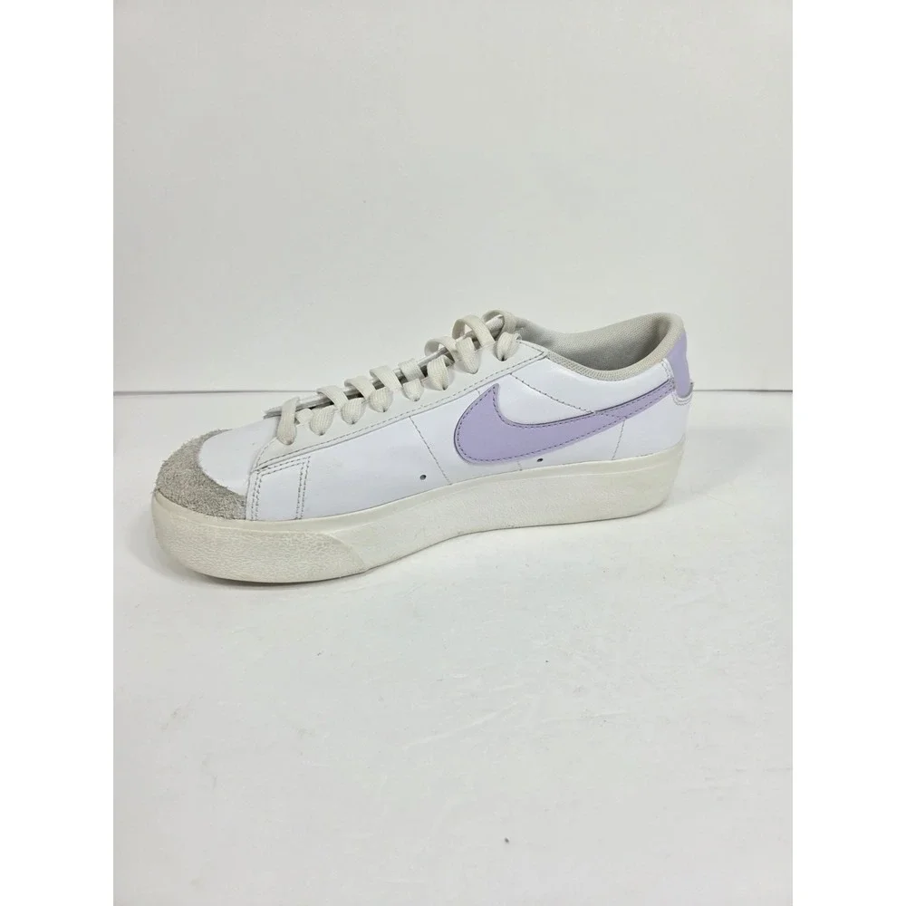 Nike Blazer Low Shoes Sneakers White / Lilac Womens 8.5 Platform Purple